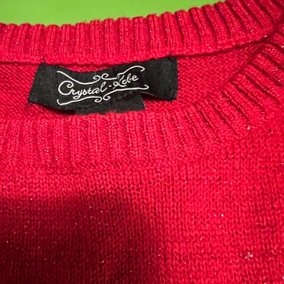 S Dachsund Wiener Dog Christmas Sparkle Sweater candy cane stripes holiday - Picture 3 of 5